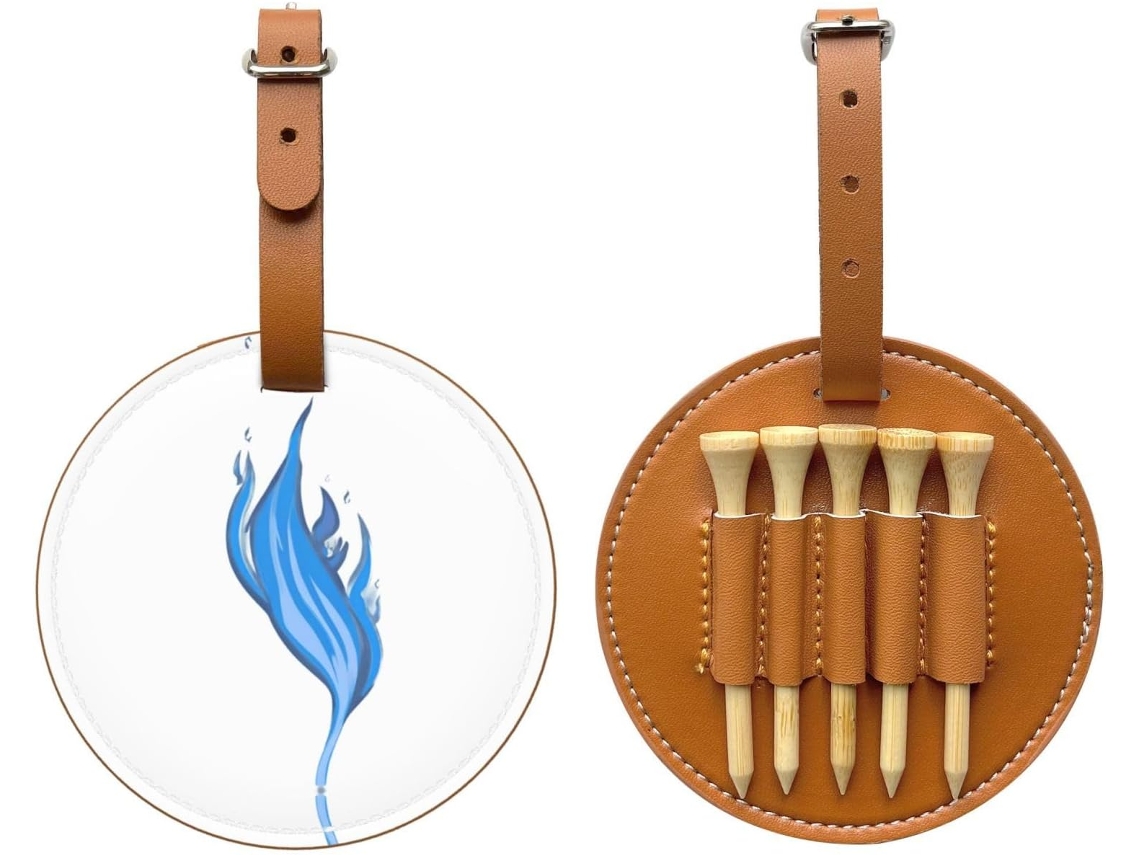 Bolsa para Guardar Tees de Golfe Blue Flame, Preta Fácil de Transportar e Mais Eficiente para Jogar Golfe.