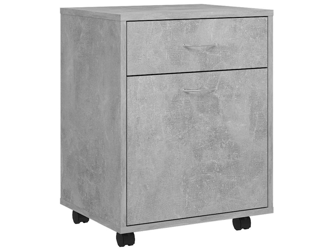 Móvel com Rodas Cinzento Cimento MAISON EXCLUSIVE Derivados Madeira (45x38x54 cm)
