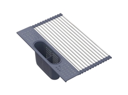 Rack de secagem de pratos rolável 17.5x11 polegadas, aço inox SUS304, multiuso, pasta removível | S/MARCA