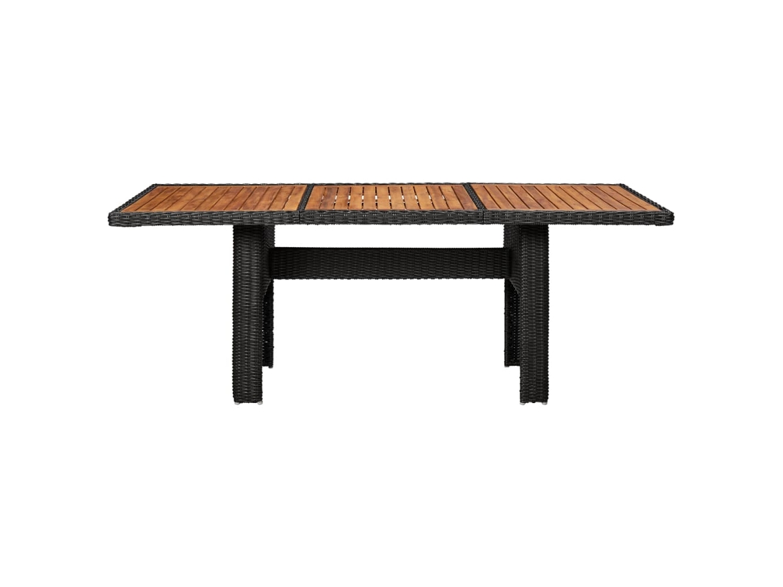 Mesa De Jantar Jardim Mesa Para Exterior 200x100x74 Cm Vime Pe Preto Lovely Home