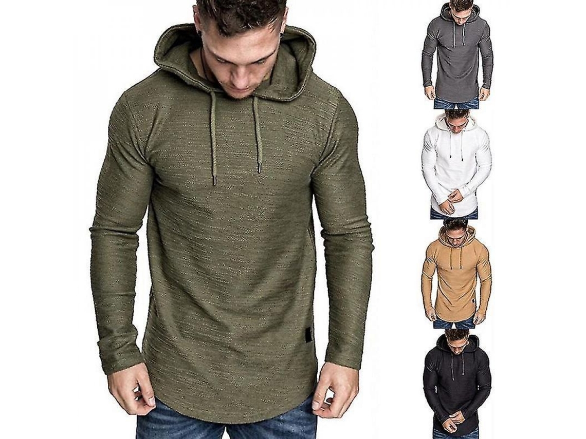 Camiseta de Manga Longa con Capuz, Casual, Verão 2022, Loe M Branco S/MARCA