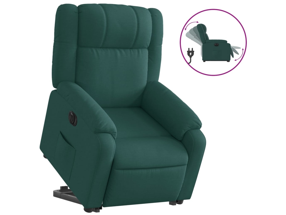 Electric Stand Up Recliner Chair, Electric Stand Up Recliner Chairs Vidaxl Verde Tecido
