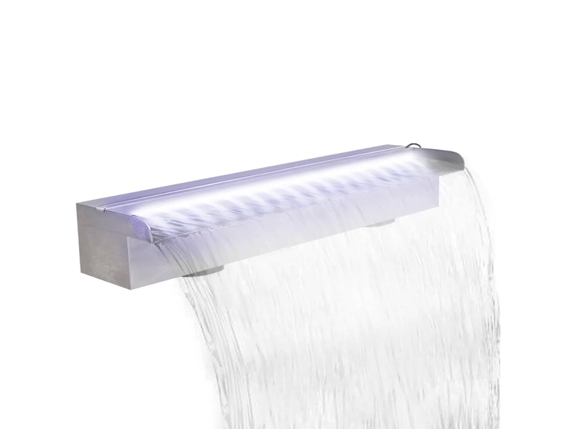 Vidaxl Fonte Para Piscina Retangular Com Leds 60 Cm Aço Inoxidável