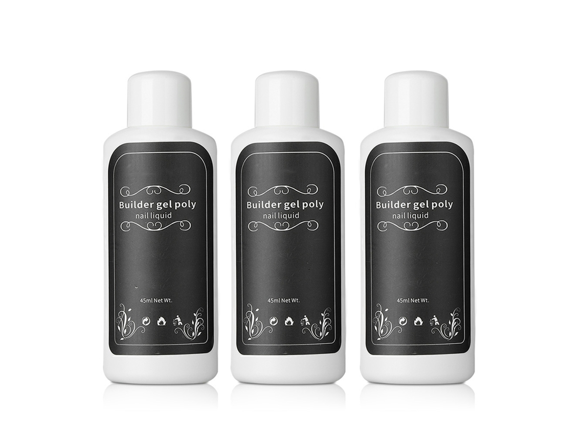 Solução Diluidora Para Gel De Alongamento De Unhas 45ml 3 Frascos Acessório De Manicure Uv Gel