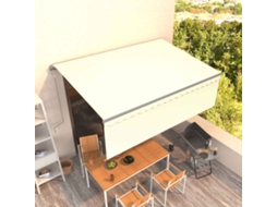 Vidaxl Toldo Retrátil Automático Com Estore 4x3 M Cor Creme