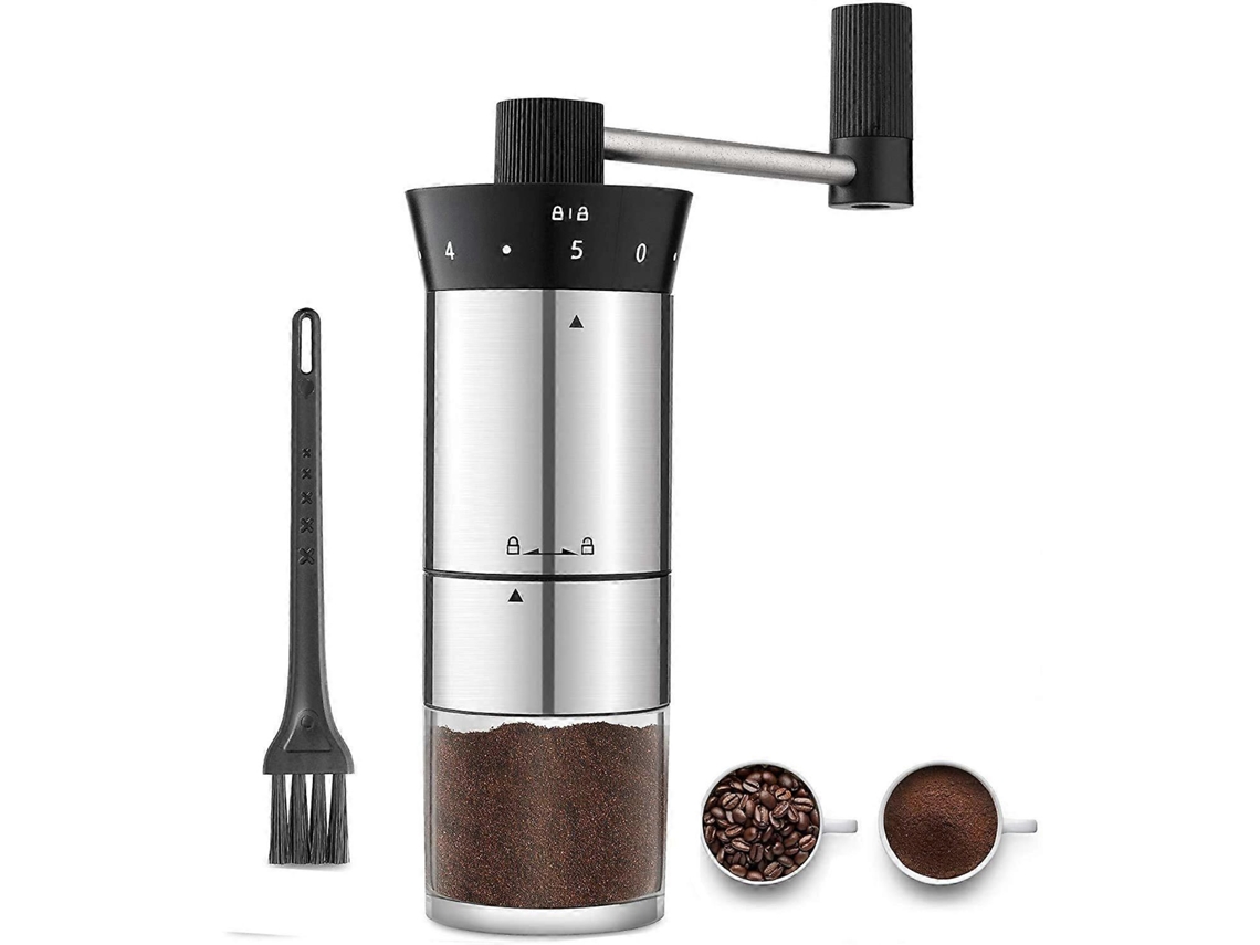 Moedor De Café Manual Em Aço Inoxidável Com Espessura Ajustável, Cabeça De Moagem Em Cerâmica, Com Escova De Limpeza Brilvibera