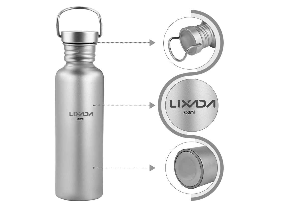 Garrafa de Água Lixada 750ml Full Ti Ultraleve