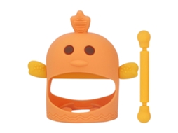 Chupete De Silicona Para Bebê Com Forma De Frango Querido, Mordedor Com 2 Caule Para Dia E Noite, Laranja