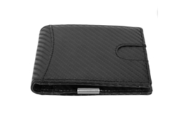 Cartera Delgada Para Hombre Com 10 Ranhuras Para Cartões Rfid Bloqueio Clip De Dinheiro Preto