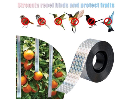 Fita Antipássaros - WANGJIANGDA - Scare Birds - Cor Arco-Íris - Filme de Poliéster - 2,5 cm x 90 m WANGJIANGDA