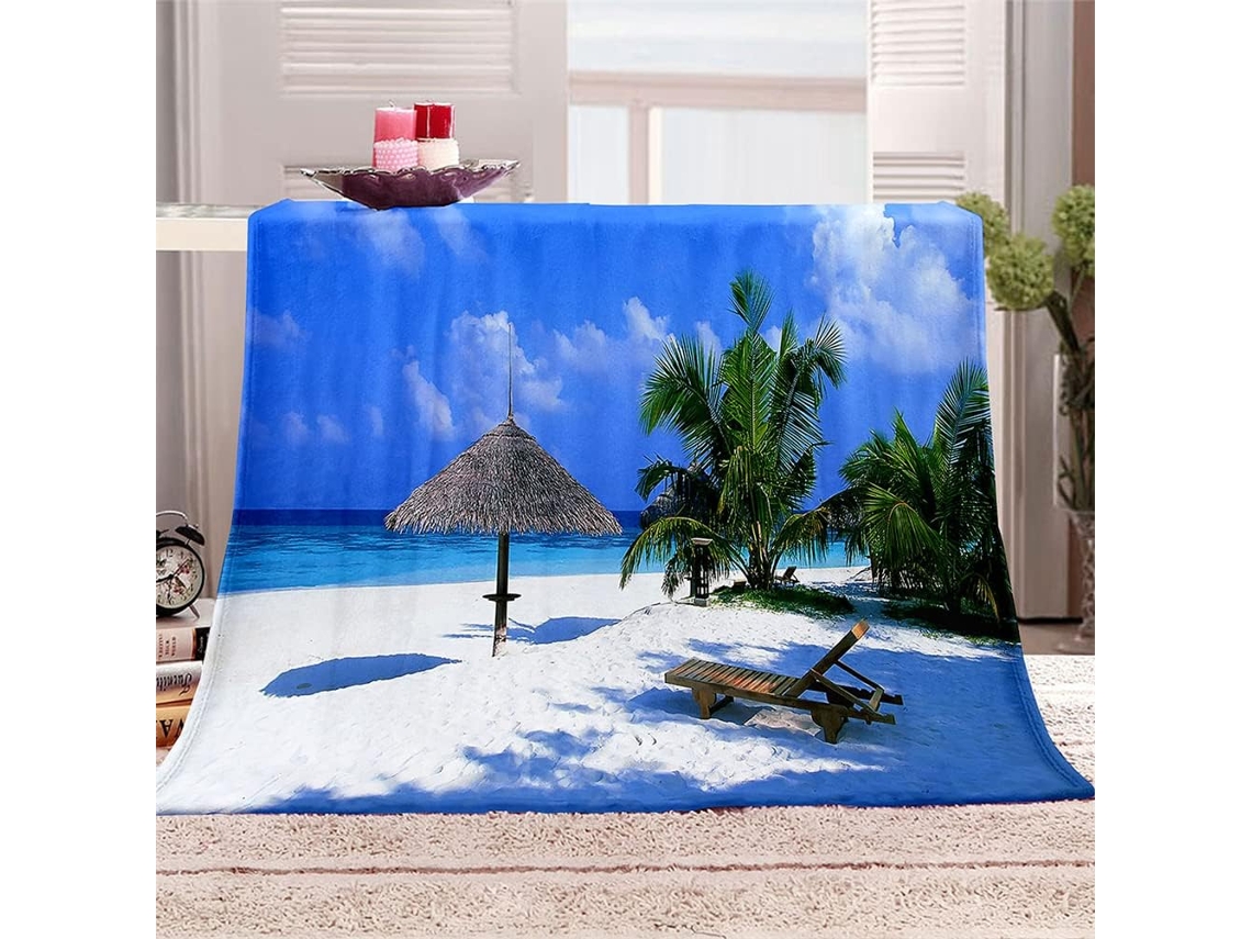 Manta de Flanela Fansu 3d para Praia Inverno Quente Macia e Fofa em Microfibra Ideal Cama Ou Sofá Adequada Adu