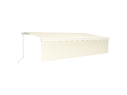 vidaXL Toldo retrátil manual com estore/LED 6x3 m cor creme