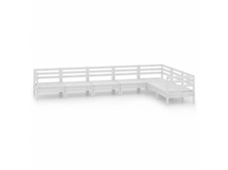Pcs Conjunto Lounge de Jardim Pinho Maciço Branco MAISON EXCLUSIVE
