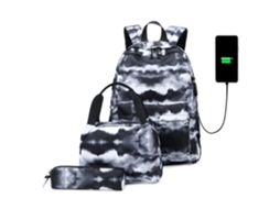 Mochila Escolar com Lancheira e Estojo CUICH Preto