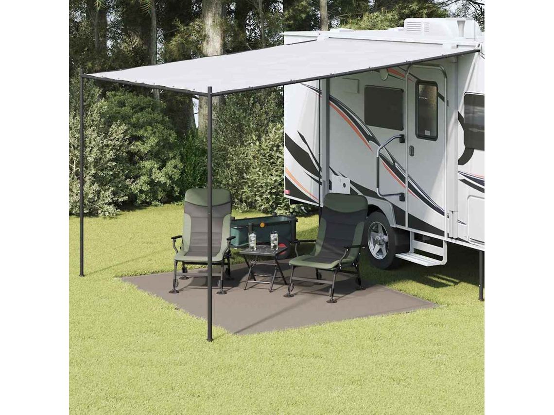 Vidaxl Tapete Para Barraca Cinzento-claro 300 X 250 Cm Polietileno