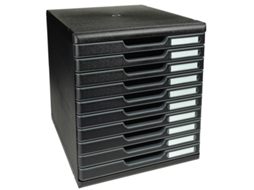 Caixa Gaveta EXACOMPTA Modulo A4 10 Gavetas Preta