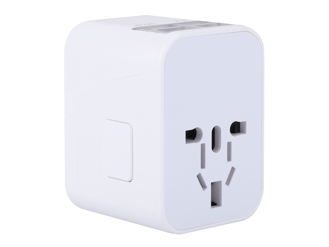 Adaptador Universal Com 8 Buracos Conversor Plug Usb Branco