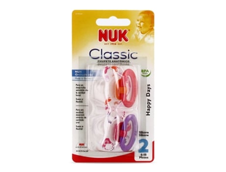 Silicone de Chupeta  Happy Days 6-18m rosa 2ut