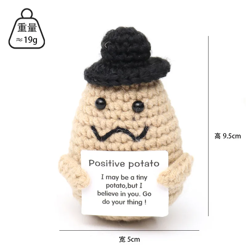 Boneca De Crochê De Batata Para Apoio Emocional, Divertida E Com Energia Positiva.