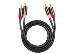 Cabo de Áudio Mali com plug dourado e casing de alumínio para TV e CD, 1m