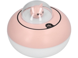 Umidificador De Mesa Led 300ml, Multicolorido, Branco E Rosa, Grande Capacidade