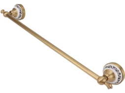 Suporte Para Toalha Cryfokt Em Cobre, Elegante, Estilo Europeu, Com Uma Única Haste De 50cm Acabamento Antigo