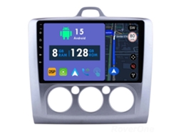Auto Rádio Carro Bluetooth Autoradio 8GB RAM 128G ROM CarPlay Navegação GPS Ecrã Táctil RoverOne para Ford Focus 2 Mk 2 2004-2011 MT  