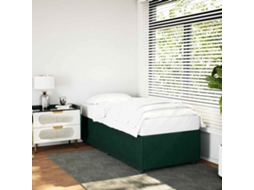 Vidaxl Estrutura De Cama Sem Colchão 90x190 Cm Veludo Verde-escuro