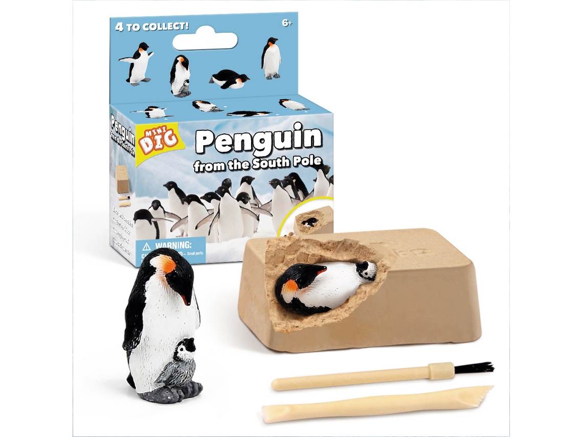 Primerox kit Educativo de Escavação Diy para Crianças Pinguim Pirata Brinquedo de Arqueologia
