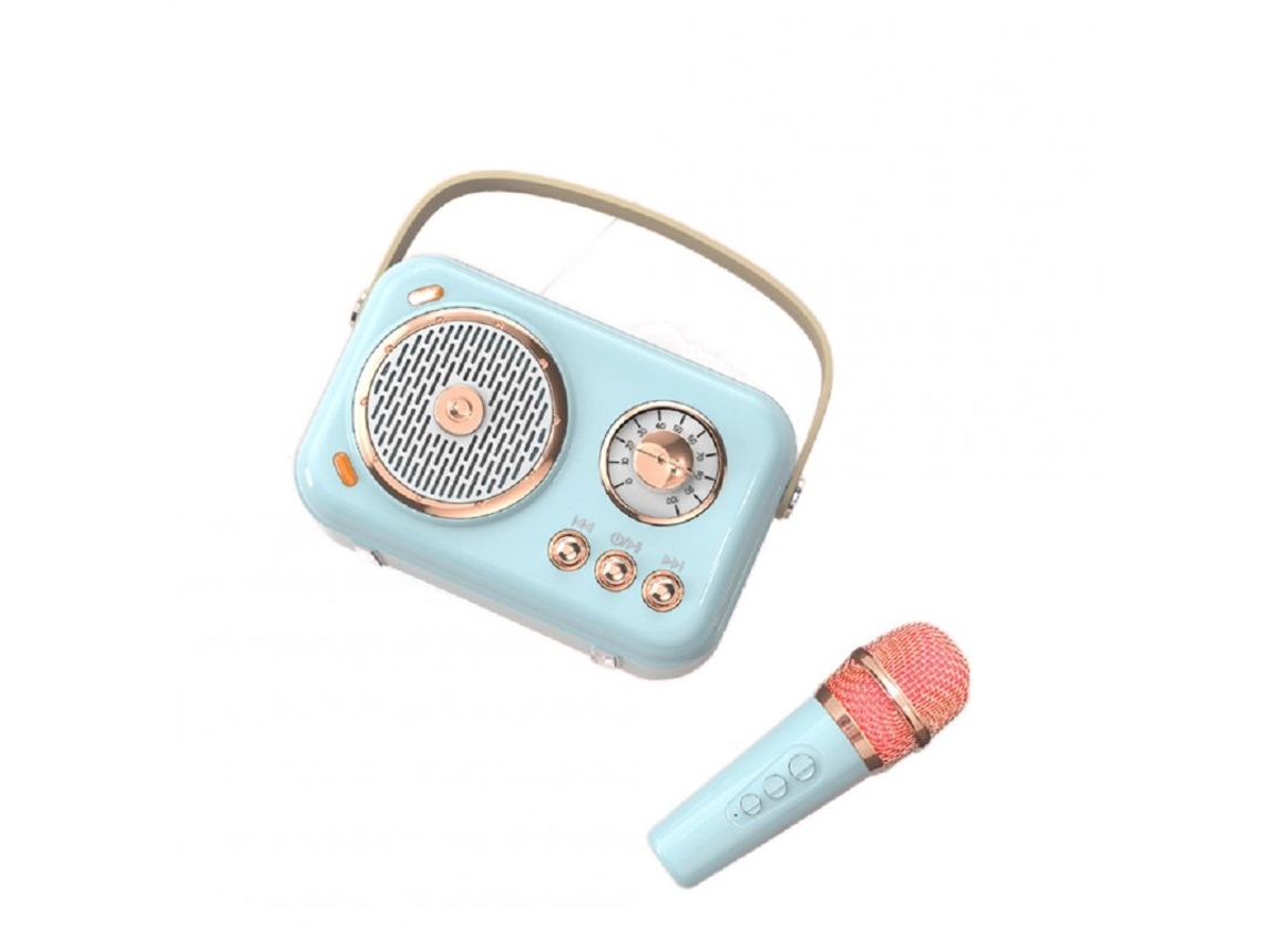 Coluna Bluetooth Portátil B152 Microfone Integrado com Áudio Família Pequena Ktv Verde