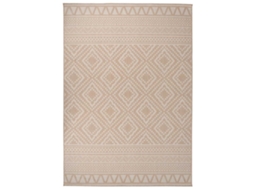 Vidaxl Tapete De Tecido Plano P/ Exterior 140x200 Cm Riscas Castanhas