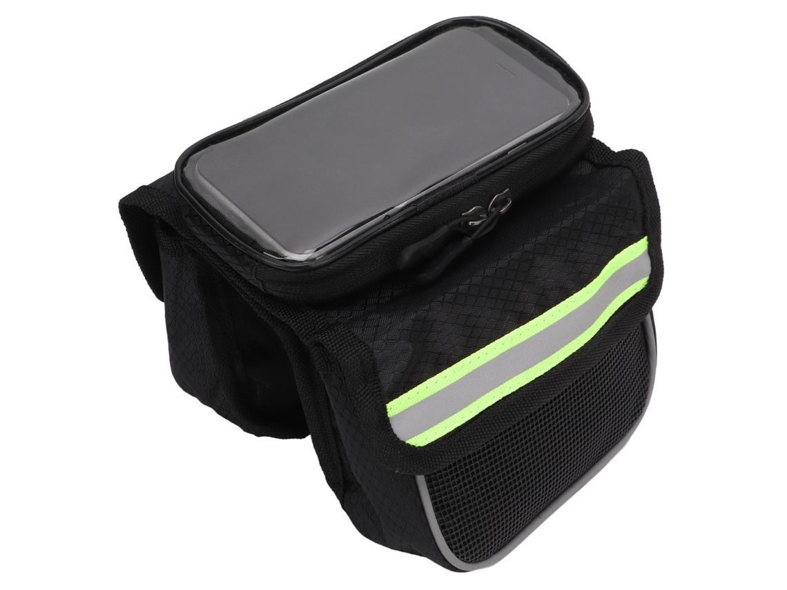 Bolsa para Quadro Mali, Tela Tpu Sensível, Faixas Refletivas, para Celulares 3.5 a 4.8 Polegadas, Verde