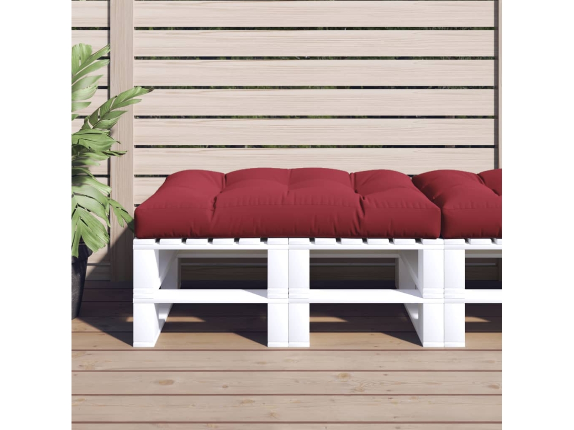 Vidaxl Almofadão P/ Sofá De Paletes 120x80x12 Cm Tecido Vermelho Tinto