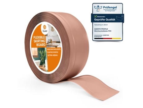 Rodapé Em Pvc 70x20mm, 1m, Flexível, Rodapé Macio, Rodapé, Castanho Claro Quest