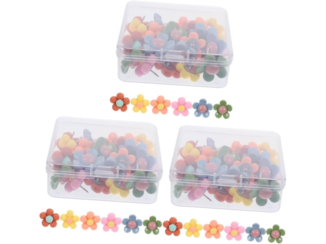 Conjunto De 90 Tachinhas Decorativas Em Formato Flor Para Escritório