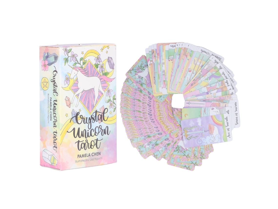 Primerox 78 Cartas de Tarot Animal de Cristal Papel Revestido Baralho para Adivinhação e Previsão
