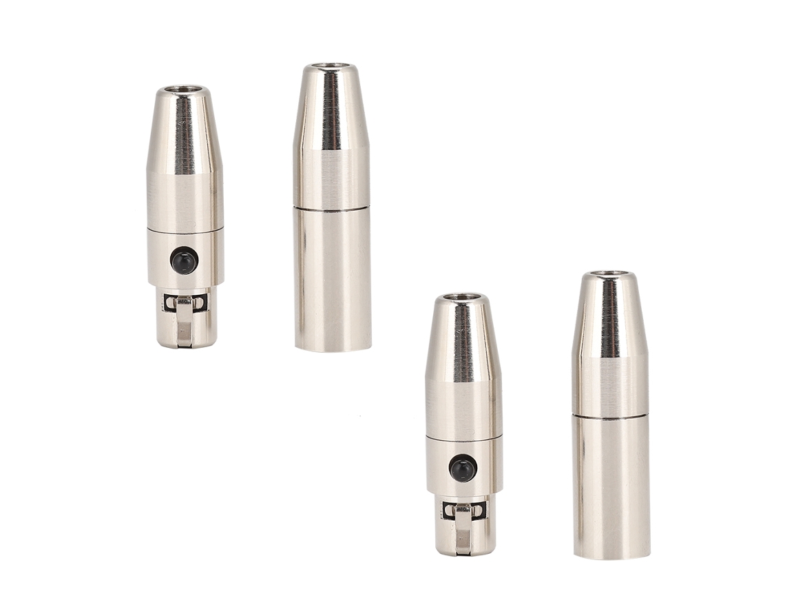 2 Pares Conector Mini Xlr 3-core De Cobre Com Plating De Ouro E Níquel Para Soldagem Áudio