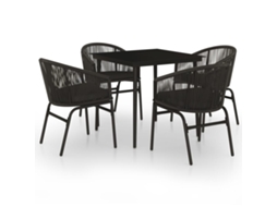 Maison Exclusive - 5 Pcs Conjunto De Jantar Para Jardim Preto