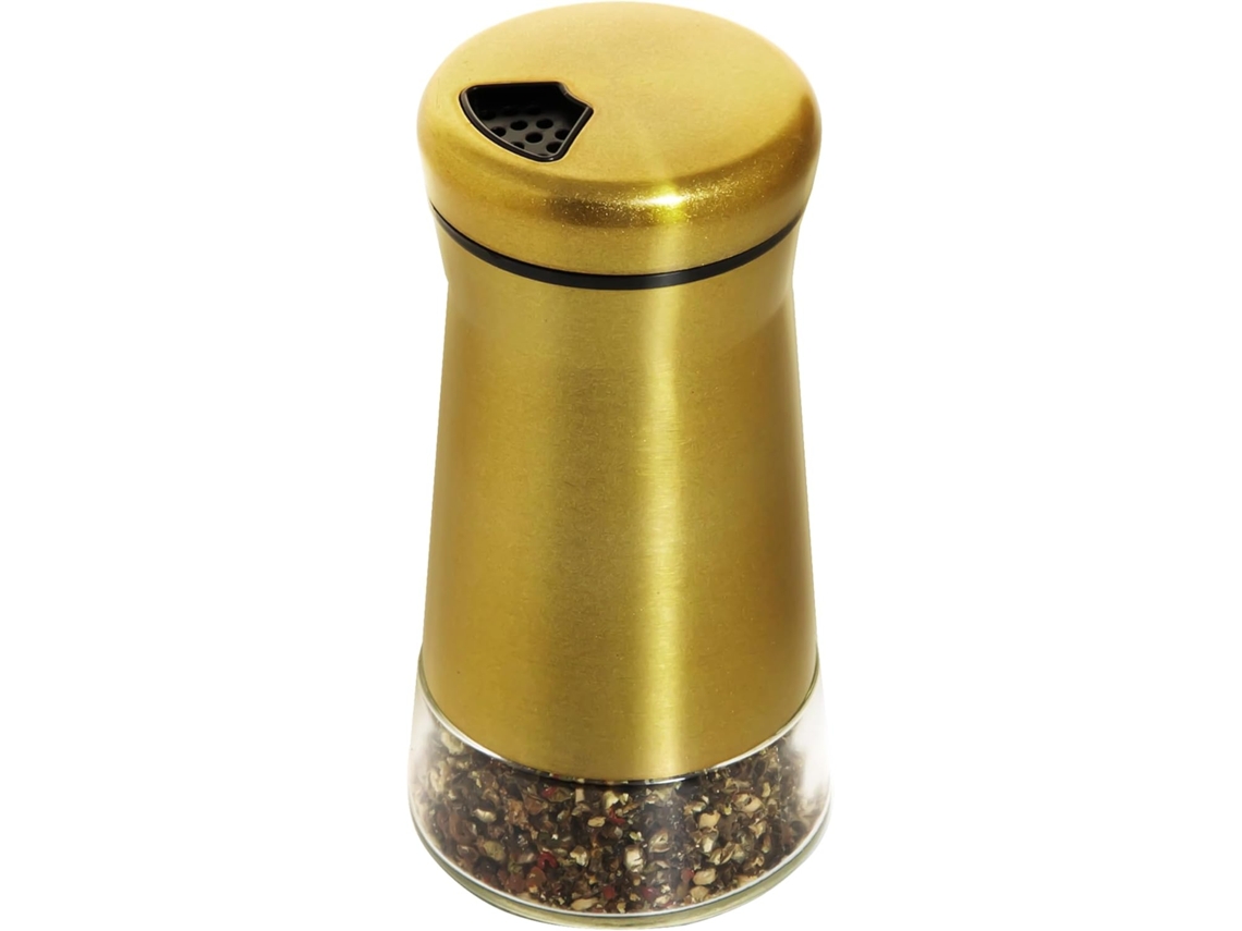 Conjunto De Moedores Sal E Pimenta Em Cobre Aço Inoxidável, Com Fundo Transparente E Tampa De Aço Inoxidável, Com Bico Ajustável. 1 Unidade