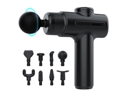 Pistola De Massagem Para Tecidos Profundos, Equipada Com 8 Cabeças De Massagem, Preta.