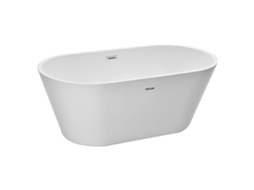 Banheira Independente 150 X 75 X 58 Cm Acrílica Ovalada Para Banheiro Moderno Branca Vevor