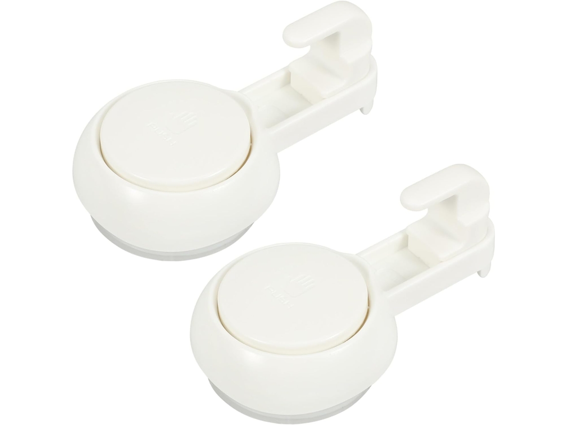 Toyvian Conjunto De 2-ganchos Ventosa Para Banheiro, Brancos, Em Abs, Reutilizáveis, Para Pendurar Na Parede, Ideal Para