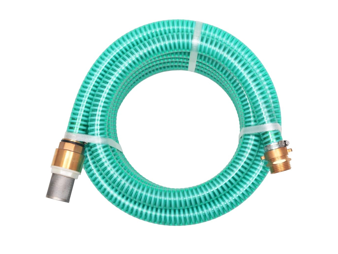 Vidaxl Mangueira De Sucção Com Conectores De Latão 15 M 25 Mm Verde