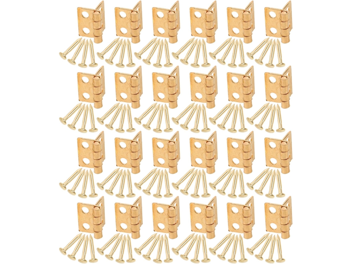 Conjunto De 60 Dobradiças Dobráveis Douradas Em Miniatura, Pequenas Dobradiças De Encaixe Embutido Em Argila Plástica