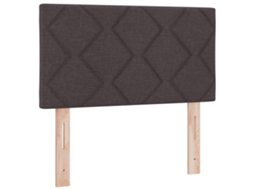 Cabeceira Baixa Estofada Retangular Castanha Vidaxl Castanho Madeira De Pinho Maciça (80x7x78cm)
