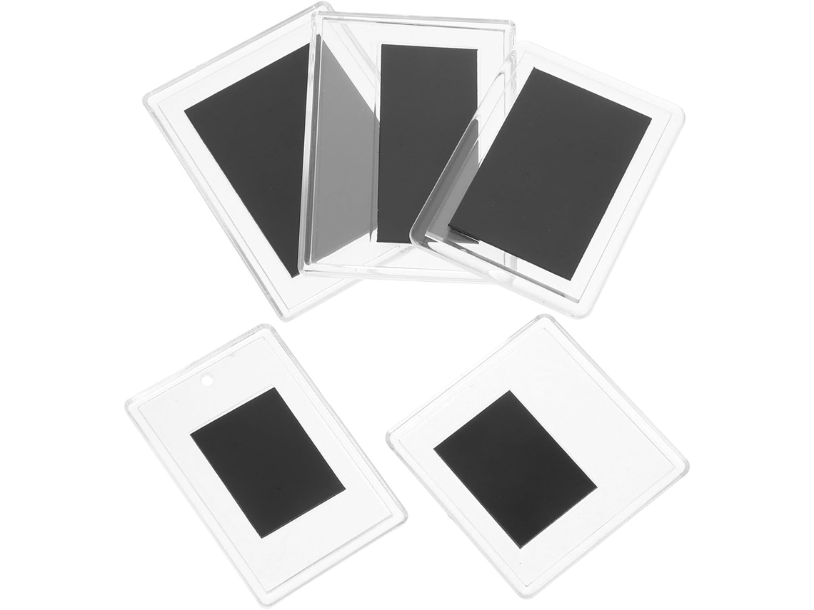 Conjunto 5 Porta Retratos Magnéticos Transparentes Pvc Tamanhos Variados Geladeira Acessórios Exibir Fotos GOKOCO