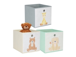 Conjunto De 3 Caixas Organizadoras Infantis Dobráveis Animais