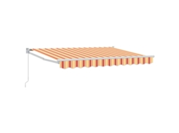 Vidaxl Toldo Retrátil Manual Amarelo, Laranja E Branco 3,5 X 2 M