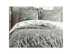 Conjunto de cama - Capa de edredom 220 x 240 + 2 fronhas 60 x 60, algodão reforçado - Cinza