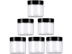 Potes Plásticos Pet Transparentes De 8 Oz, Pacote Com 6 Recipientes Para Cosméticos Com Tampas SUNNY SPACES